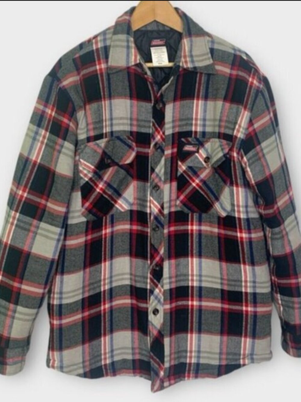 Dickies Plaid Quilted Shirt Jacket Shacket - Picture 2 of 6